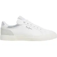 Pepe Jeans Matalavartiset tennarit 'KENTON COURT' harmaa / hopea / valkoinen