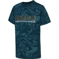Hummel Hmljr Aop Logo T-Shirt - Blue - 110/116