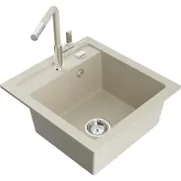 Mexen Vito Graniittinen 1-allas keittiöhana Flora, beige - 6503-69-670401-09