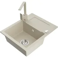 Mexen Enzo 1-allasinen graniittiallas valutusalueella ja keittiöhana Rita, beige - 6506-69-670300-69