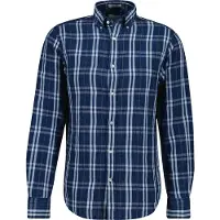 Gant Reg Cotton Linen Indigo Chk Shirt - Navy - M