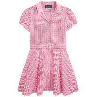 Ralph Lauren Gingham Paitamekko Belmont Pink LINEN-GINGHAMDRESS-DR-DAD DAY DRESS BELMONT PINK WHITE Vaaleanpunainen Tytöt