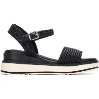 Xti for woman. 14525102-NEGRO Sandals 145251 black (40), Fabric, 3 to 5 cm, Buckle, Casual
