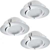 Eglo LED-alasvalosarja Eglo 3x6W Ø84mm kromi himmennettävä 95858