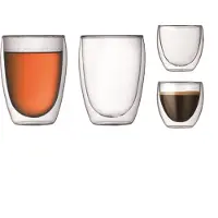 Bodum - Pavina Kahvilasi kaksiseinäinen 8 cl + 35 cl 4 kpl Kirkas