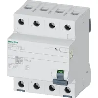 Siemens Rccb 4-polet type b 40a 30 ma 400vac korttidsforsinke
