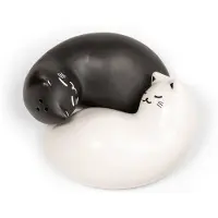 Kikkerland - salt and pepper shaker set - 2 pcs - Purrfect - black / white