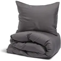 Kosta Linnewäfveri Nottingham Bäddset 210x150, Satin, Mörkgrå