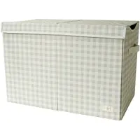 3 Sprouts Kierrätetty kokoontaitettava leluarkku - Gingham Beige