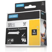 Dymo RhinoPRO, permanentti merkkausteippi, valkoinen polysteri 9 mm
