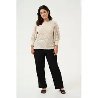 KAFFE CURVE Kctia Lace Blouse - Beige - XL