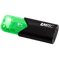 Emtec Click Easy, 64 GB, USB A-tyyppi, 3.2 Gen 1 (3.1 Gen 1), Ilman suojusta, Musta, Vihreä (ECMMD64GB113)