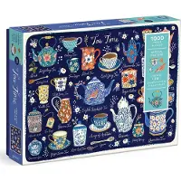 Galison Tea Time 1000 Piece Puzzle with Shaped Pieces
