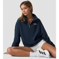 ICANIWILL Everyday Terry 1/4 Zip Sweatshirt W Midnight Blue