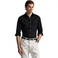 Ralph Lauren for man. 710772288001 Slim fit garment dyed black oxford shirt (XL), Casual, Cotton, Long sleeve