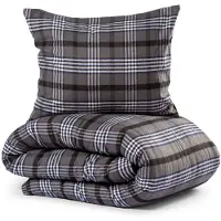 Lord Nelson Bäddset Skaveröd Garnfärgad Flanell Återvunnen 150x210cm, Marinblå