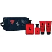 Ralph Lauren Set : Polo Red Eau De Toilette per uomo 125 ml + Polo Red Eau De Toilette per uomo 40 ml + Polo Red Balsamo dopobarba idratan
