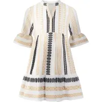 Happy girls Mekko beige / musta / valkoinen