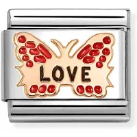 Nomination Composable Classic Symbols Love perhonen ruusukulta 430202/47