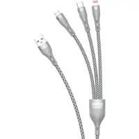 Dudao L20X 3in1 cable Lightning/ microUSB/ USB Type C 65W 1,2m gray