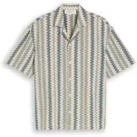 Tom Tailor Loose Textured Crochet Resort Shirt - Green - L
