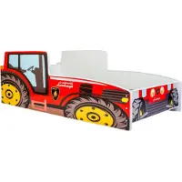 Kobi Meble s. c. Lastensänky Farmi patjalla 145 cm x 74 cm x 49 cm, punainen traktori