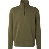 BOSS for man. 50468926 Green high neck sweatshirt with half zip (M), Casual, Cotton