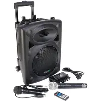 Ibiza Sound PORT8 kannettava akkukäyttöinen 400W kaiutin +langaton mikki