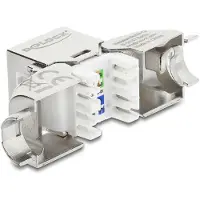 DeLOCK 90800, Tasainen/kulmassa, Hopea, Valkoinen, RJ-45, LSA, Naaras, 22/24