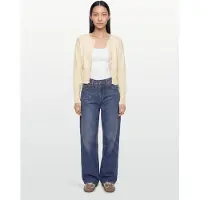 Gina Tricot Fitted Knitted Cardigan - Cream - XS