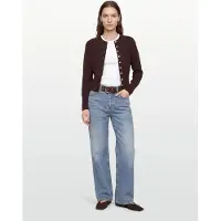Gina Tricot Fitted Knitted Cardigan - Brown - XL