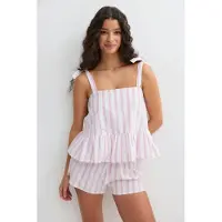 Gina Tricot Poplin Pyjamas Singlet - White - XL