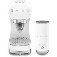 Smeg ECF12WHEU manuaalinen espressokone ja erillinen maidonvaahdotin, valkoinen