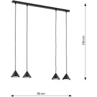 Valotorni Elit riippuvalaisin 90cm 4xGX53 mustaa. kultaa
