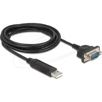DeLOCK 67321, Musta, 1,8 m, USB A-tyyppi, RS-232, Uros, Uros