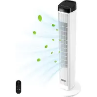 Vevor -tornituuletin, 22 ft/s nopeus, hiljainen lattiatuuletin, 70° värähtelevä tuuletin sisätiloihin, 3 nopeutta, 4 tilaa, 12 tunnin ajastin, kannettava seisova, siivetön tuuletin kaukosäätimellä maku
