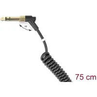 DeLOCK 85777, 3.5mm, Uros, 3.5mm, Uros, 0,75 m, Musta