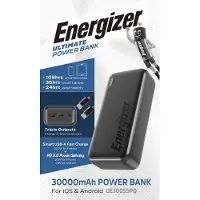Energizer 30K Varavirtalähde - 22.5W (2xUSB-C PD + USB-A) - 30 Wh