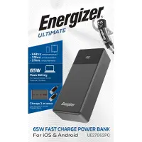 Energizer 27K Varavirtalähde - 65W (2xUSB-C PD + USB-A) - 27000 mAh