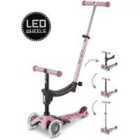 Micro mobility Mini2grow Deluxe Magic LED 2.0 Skootteri Dusty Rose Dusty Rose One Size Vaaleanpunainen One Size Pojat, Tytöt