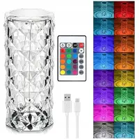 VERK Crystal Led -pöytävalaisin Rgb-väreillä ja kaukosäätimellä