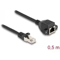 DeLOCK 80192, 0,5 m, S/FTP (S-STP), RJ-50, RJ-50, Musta