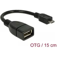 DeLOCK USB micro-B - USB 2.0-A, 0.18m, 0,18 m, Micro-USB B, USB A, USB 2.0, Uros/naaras, Musta (83293)