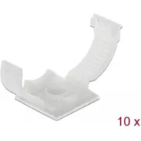 DeLOCK – Cable holder with locking clip self-adhesive screwable natural (60178)