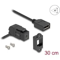 DeLOCK 67155, Mini DisplayPort, DisplayPort, 0,3 m, Musta