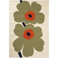 Marimekko Unikko 60th Anniversary matto ulkokäyttöön 140 x 200 cm, dusty green
