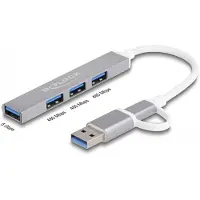 DeLOCK port slim USB hub with USB Type-C or USB Type-A, USB hub