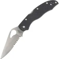 Byrd Harrier 2 BY01GPS2 Black G10, partially serrated pocket knife