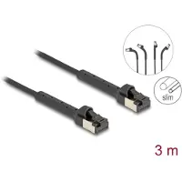DeLOCK 80936, 3 m, Cat6a, U/FTP (STP), RJ-45, RJ-45, Musta