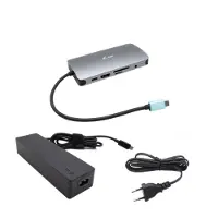 I-Tec Metal C31NANOVGA100, Langallinen, USB 3.2 Gen 1 (3.1 Gen 1) Type-C, 100 W, 10,100,1000 Mbit/s, Harmaa, MicroSD (TransFlash), SD